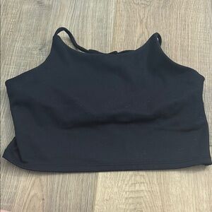 Black Fitted Crop Tank Top